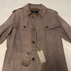 GUCCI Ostrich Leather Jacket Gray Color