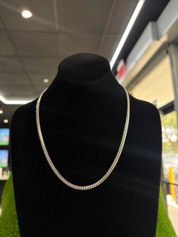 Solid Cuban Chain 10k White Gold