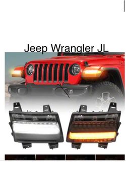 Turn signals led smoke color lens fit 2018 to 2025 jeep Wrangler JL