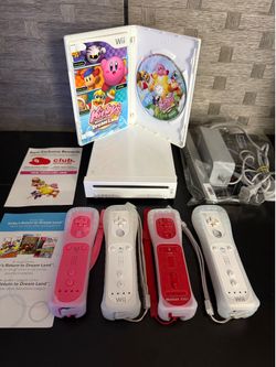 Nintendo Wii Bundle | 4 Controllers | Kirby Return to Dream Land | Ready to Play