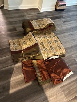 Gold and Rust king size Bedding Comforter Set
