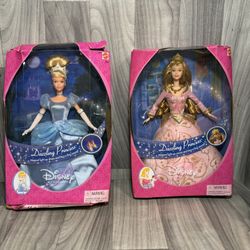 Disney Dazzling Princess Lot of 2    - Cinderella & Aurora Mattel 2000 NRFB Wear
