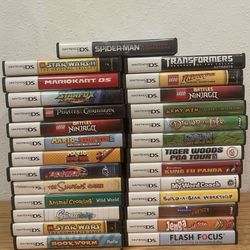 Nintendo DS Mario Donkey Kong Starfox Transformers Lot of 27 Case + Manual Only