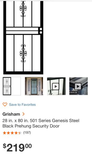 Grisham 28 In X 80 In 501 Series Genesis Steel Black Prehung