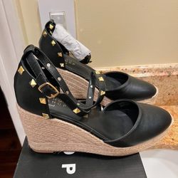 Studded Espadrille Wedges 