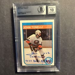 1982 OPC #213 John Tonelli signed. Beckett Authenticated "10" Autograph. Negotiable 