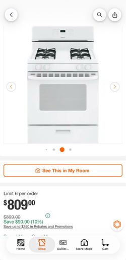 White Freestanding Gas Range Oven