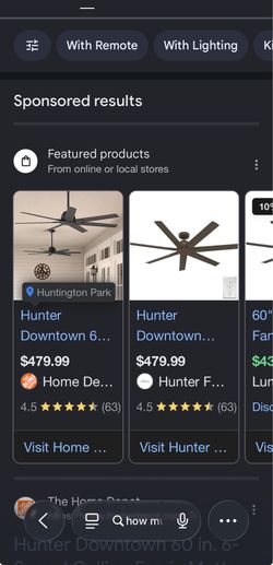 Hunter 60in  lakeway  ceiling fans with remote mate black