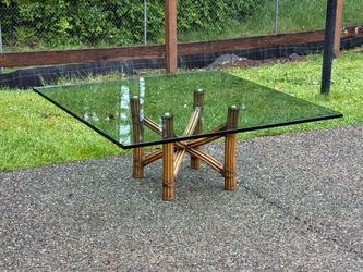 Vintage 1970s McGuire Style Bamboo Organic Coffee Table