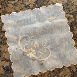 hand-embroidered Madeira-style, doilies, Set Of 12 For $50