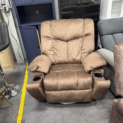 Swivel and Rocking Recliner Chair with Massage and Heating Bonded Leather Sofa