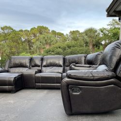 Sectional Couch/Sofa - Dark Brown - Recliners - Leather - Delivery Available 🚛