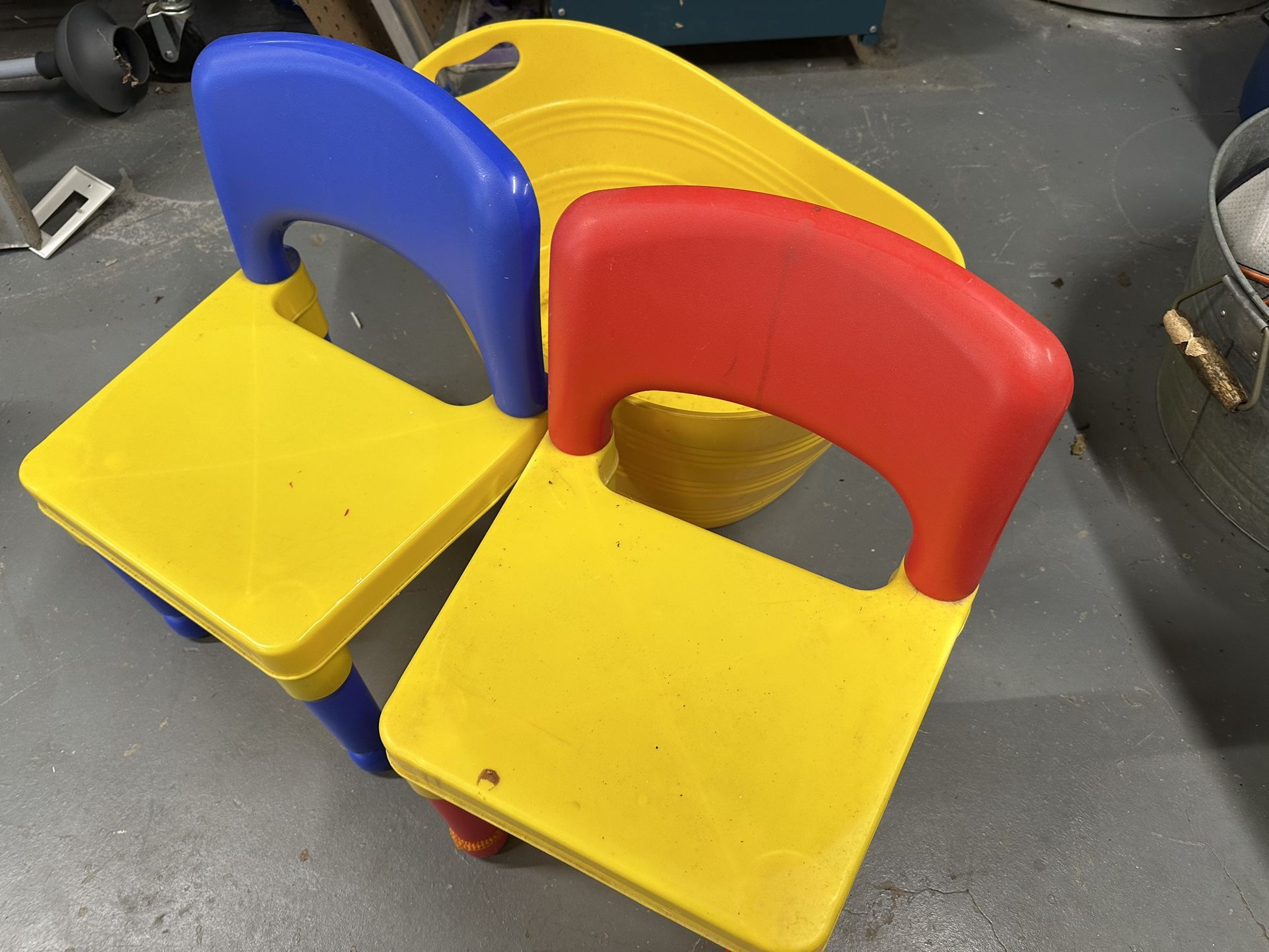 Free  Yellow Bucket With Two  Kiddo Chairs