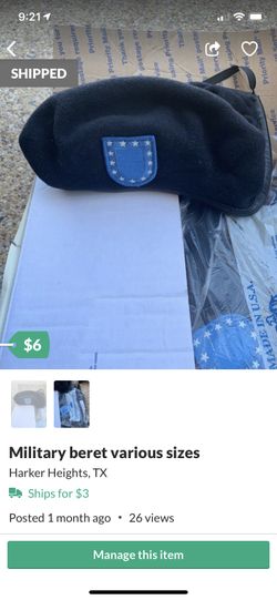 Military beret various sizes