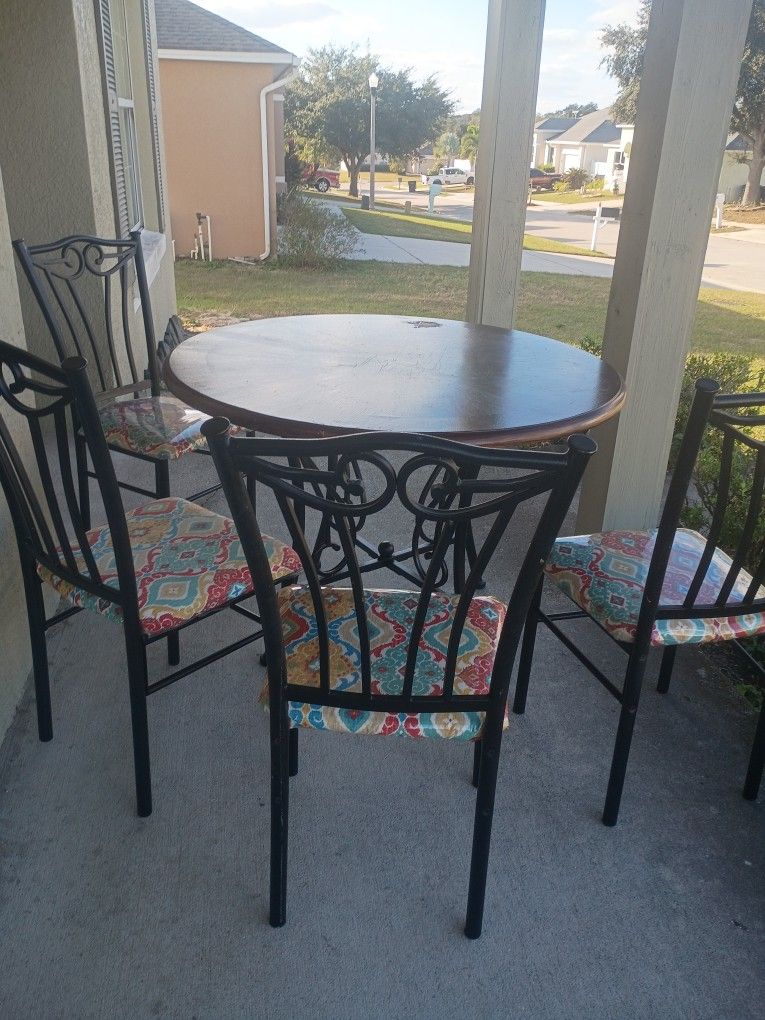Solid Wood Table & Four Chairs