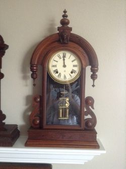 Ansonia walnut mantle clock