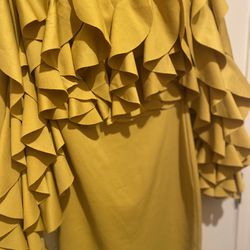 Yellow Ruffle Mini Dress