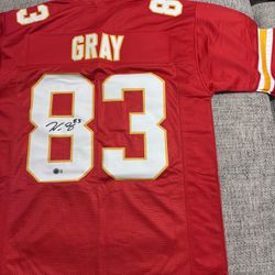 Noah Gray autographed signed Custom jersey - Beckett COA- Kansas City Chiefs