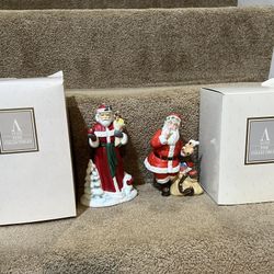 Avon set of 2 porcelain figures Santa Christmas cardinal