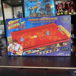 Street Fighter II Arcade Air Hockey Tabletop w/Sound - Air Powered Surface - NEW