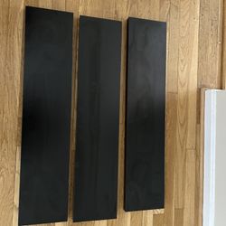 3 Black Floating Shelves 