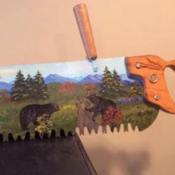 Vintage Hand Painted Saw