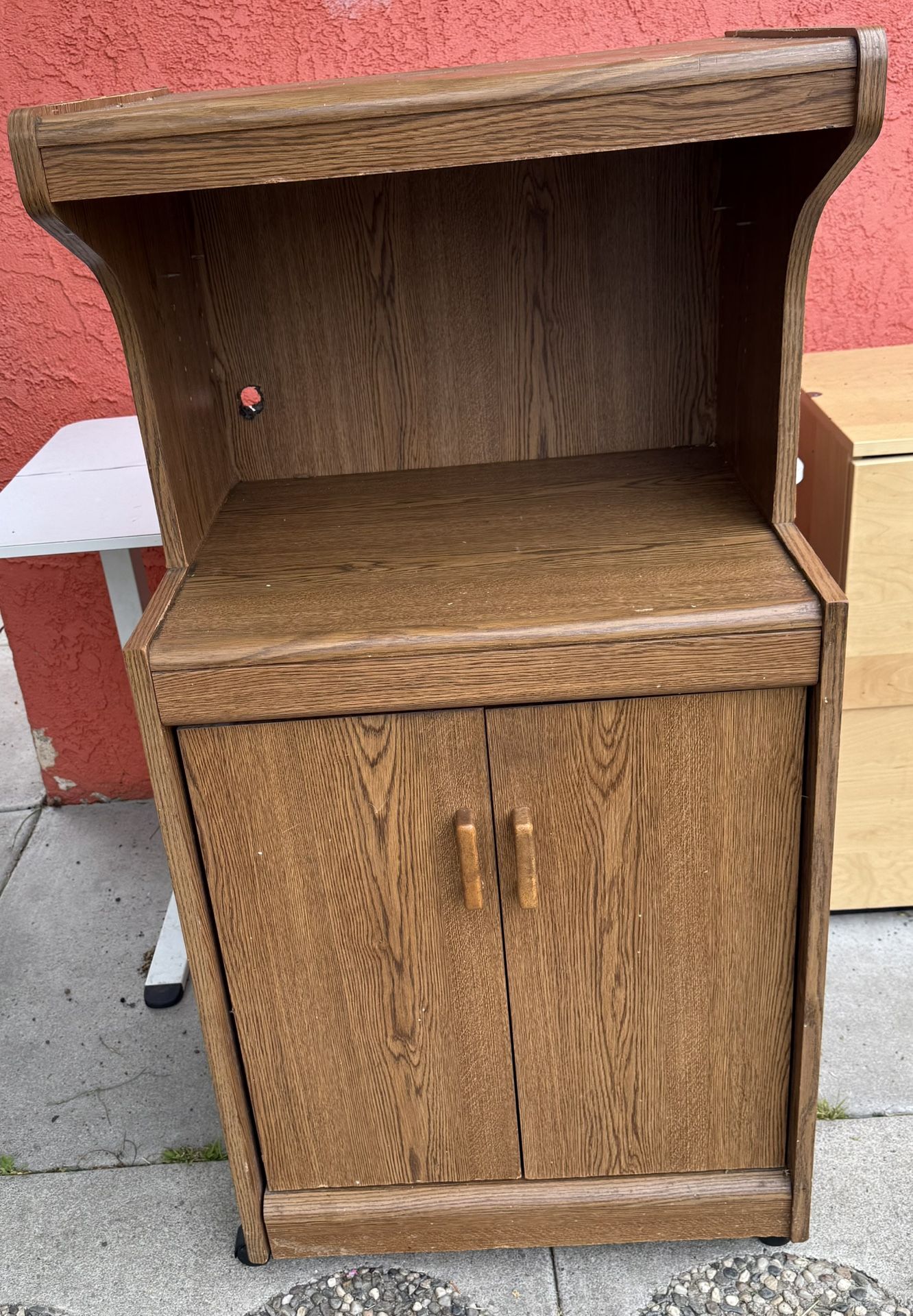Lea Furniture 2-Drawer Night Stand, 22.5" H x 27.25" W x 16" D, Rolling With Lower Storage, 51.5" H x 25" W x 19.75" D