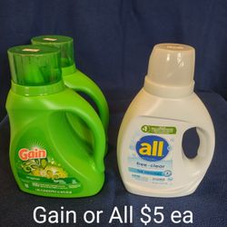 Gain Or All Laundry Detergent $5ea