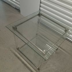 DOUBLE GLASS END TABLE