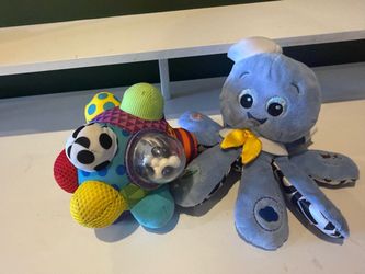 Baby Sensory Toys Bundle – Plush Octopus & Activity Rattle