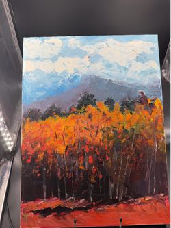 Beautiful Autumn Landscape Heavy Oil Brush Strokes