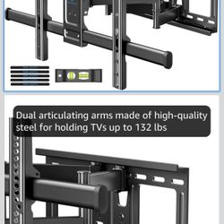 PERLESMITH Full Motion TV Wall Mount for Most 37-82 inch TVs up to 132 lbs, TV Mount with Dual Articulating Arms with Tilt and Extension, Fits 12" 16"