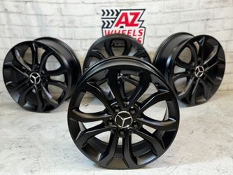17" Inch Wheels Mercedes Benz C Class E S Black OEM FACTORY GENUINE 5x112