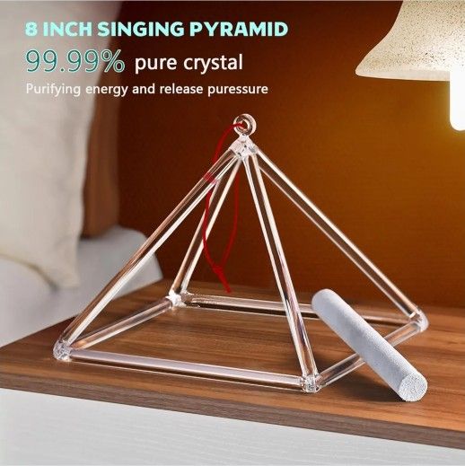 8 Inch Quartz Crystal Singing Pyramid