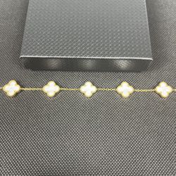 White & Gold Vancleef Bracelet 