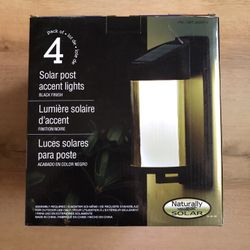 Naturally Solar 4 Pack Solar Post Accent Lights, New