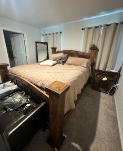 King Bed frame, night stand and 8 drawer dresser