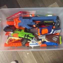 Large Bin Full Of Nerf Guns 