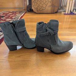 Grey Ankle Suede Boots 