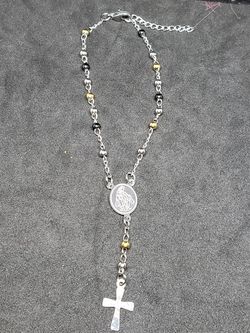 Two tone black/ Gold plated Rosary Braclet