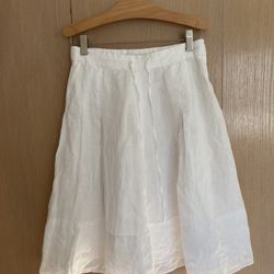 Banana Republic Linen A-Line Skirt  (White, size 0)