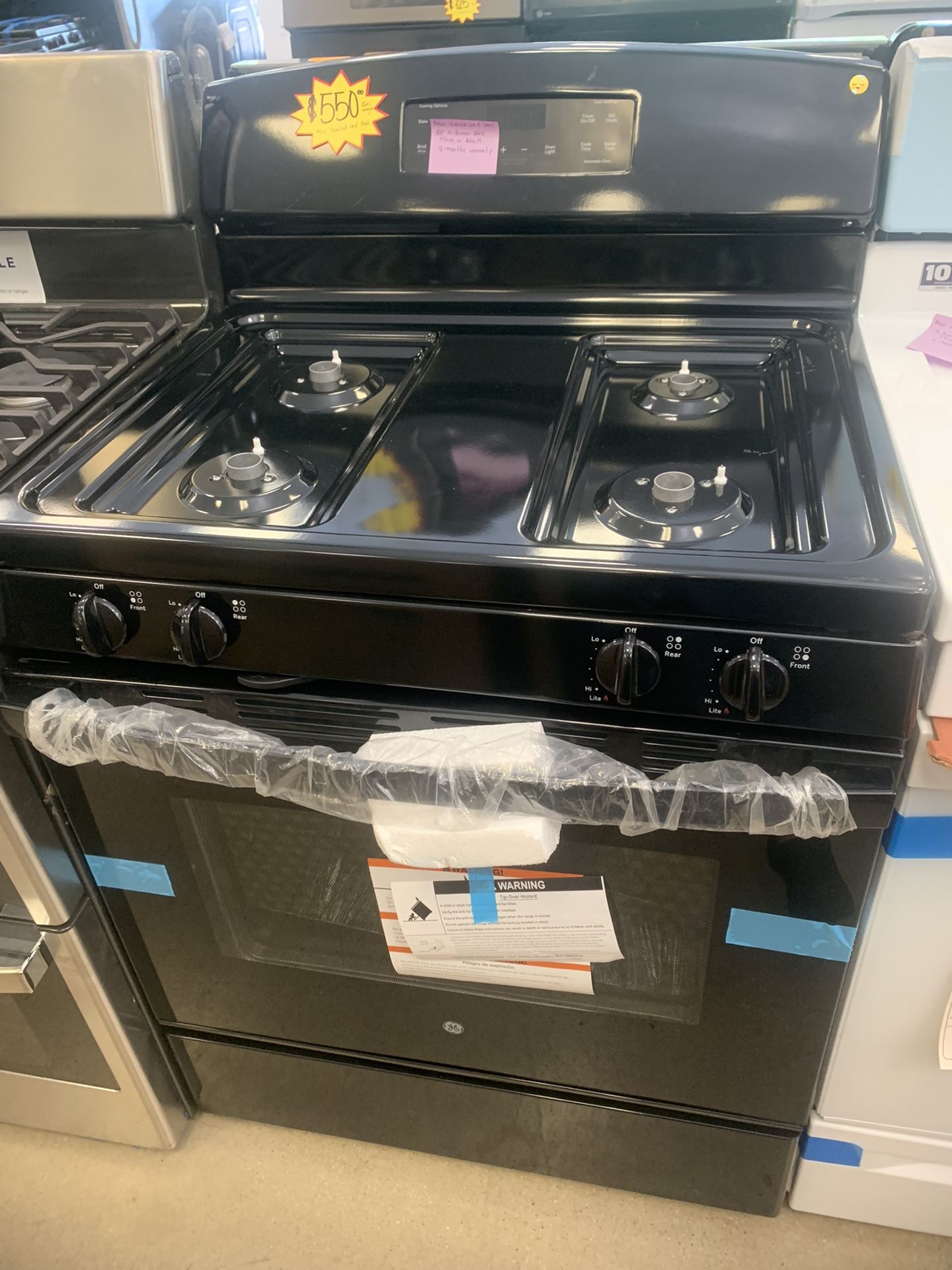 New Scratch And Dent GE 4 Burners Gas Stove 6 Months Warranty .