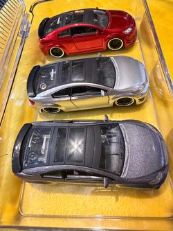Jada option D Scion Tc 1:32 Diecast pull back lot 3 red silver pearl sand purple