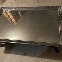 Coffee Table With Antique Looking Mirror Glass