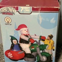 Santa Motorcycle Blow Up 