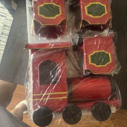 Vintage Red Metal Train Decor – Party or Holid