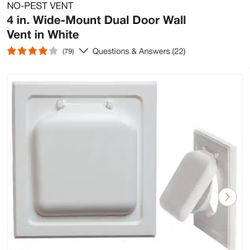 NO-PEST VENT 4 in. Wide-Mount Dual Door Wall Vent in White #179 