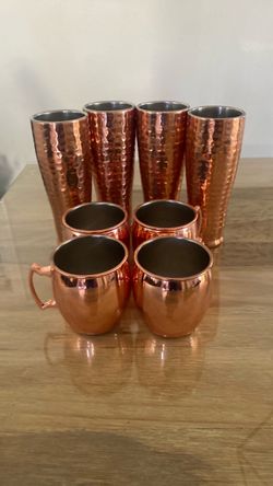 Copper Moscow Mule Mugs and Tall Cups Set