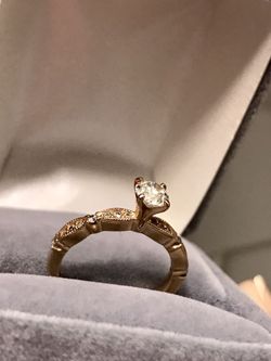 1/2 carat diamond set in 18 k rose gold solitaire ring