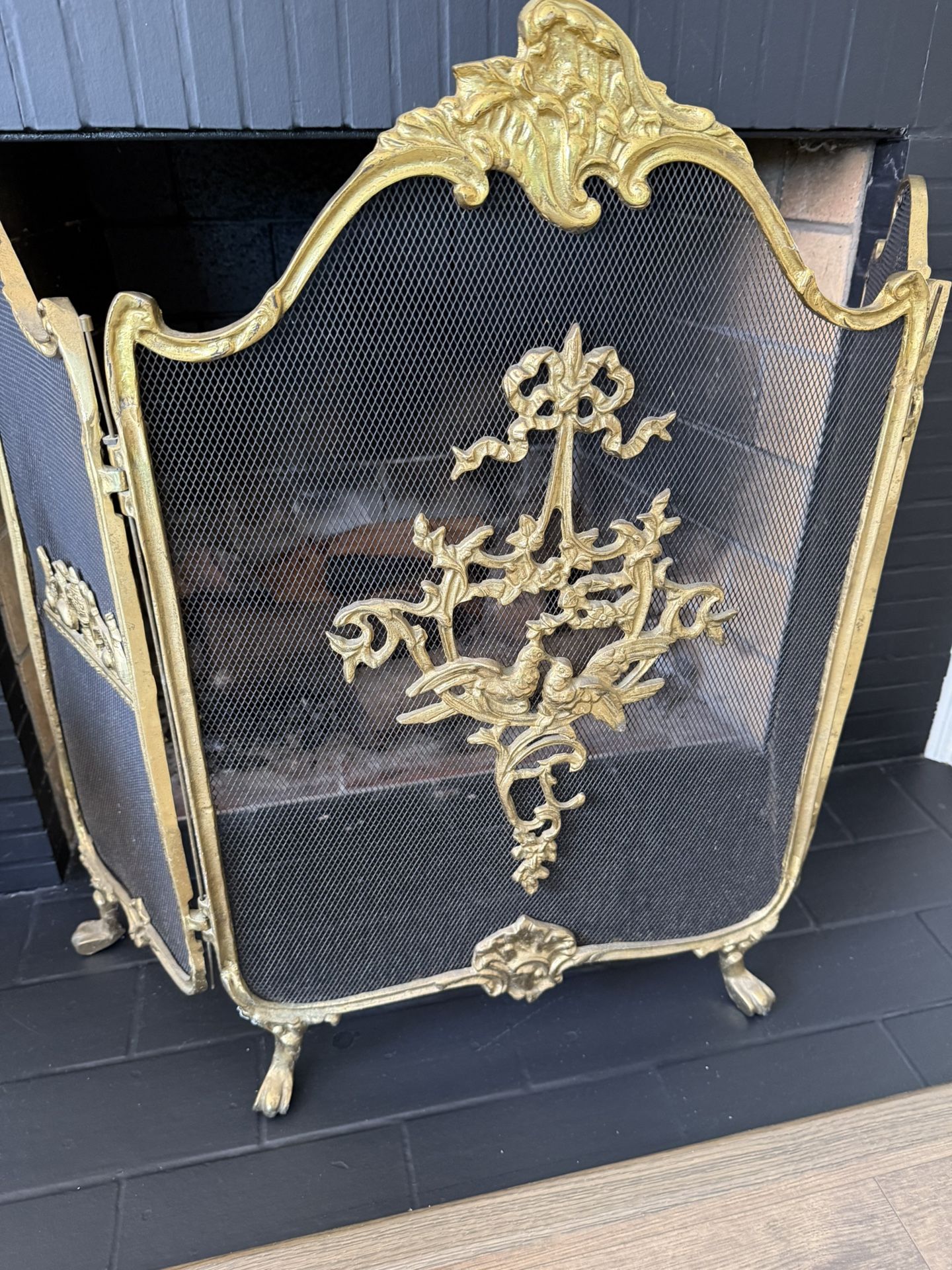 Mid century Brass Fireplace Screen